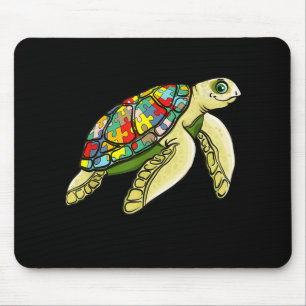 Autistic Sea Turtle Puzzle Piece Autism Awareness Mouse Mat