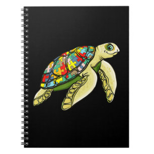 Autistic Sea Turtle Puzzle Piece Autism Awareness Notebook
