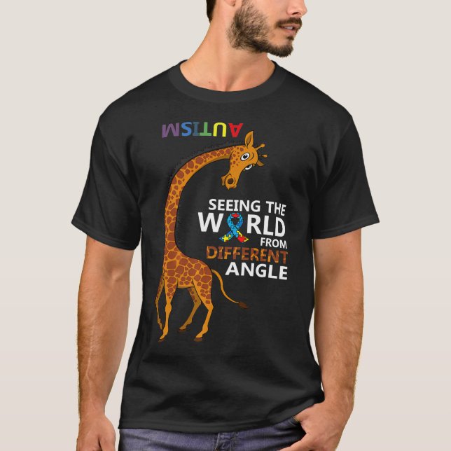 Autistic Seeing The World From Different Angle Awa T-Shirt (Front)