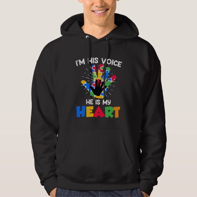 Autistic solidarity for autistic child Autism Awar Hoodie (Front)