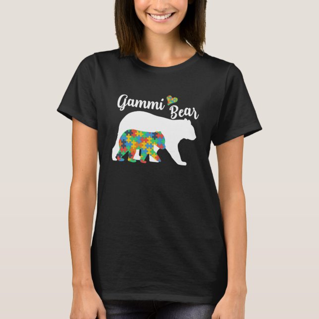 Autistic Support Autism Awareness Gammi Bear Mothe T-Shirt (Front)