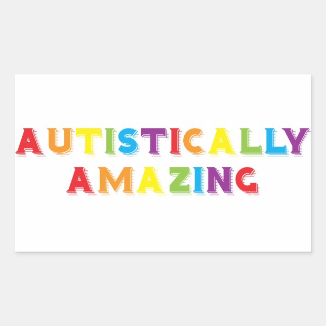 Autistically Amazing Rectangular Sticker (Front)