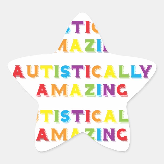 Autistically Amazing Star Sticker (Front)