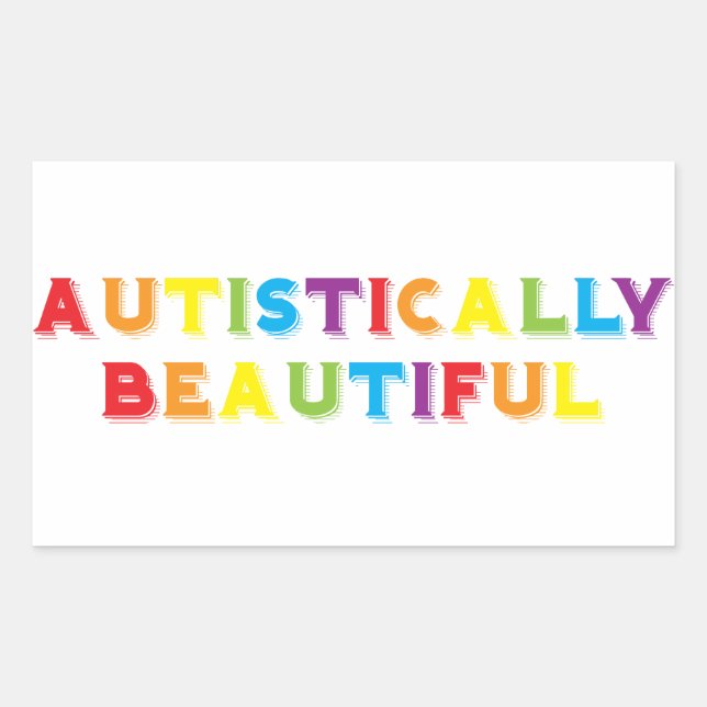 Autistically Beautiful Rectangular Sticker (Front)