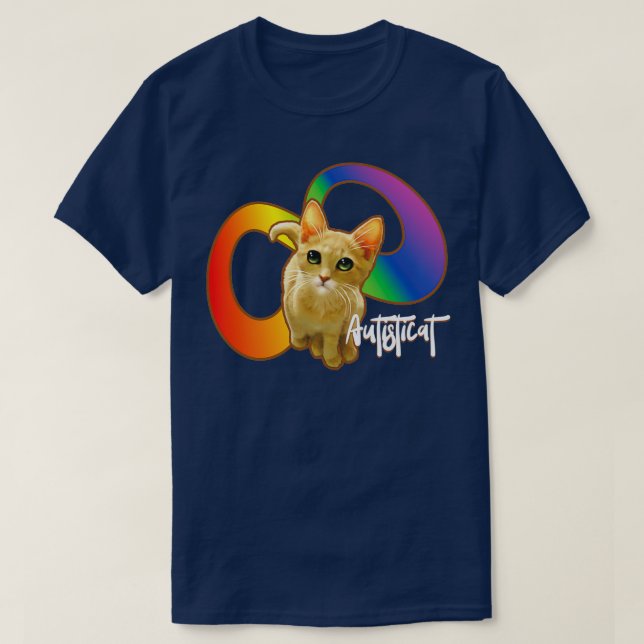 Autisticat autistic cat pride rainbow infinity spe T-Shirt (Design Front)