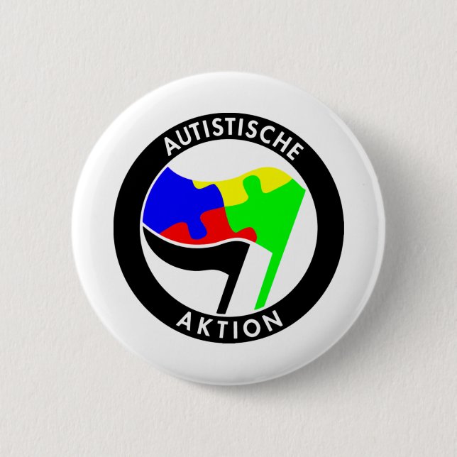 Autistische Aktion Autistic Action 6 Cm Round Badge (Front)