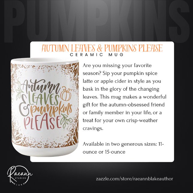 Autmn Leaves and Pumpkins Please Ceramic Mug (Creator Uploaded)