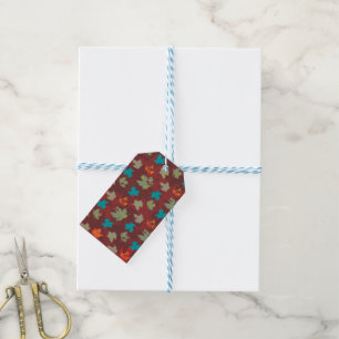 Autmn Solid Flying Leaves- Burnt Umber/Orange Gift Tags