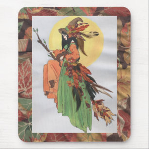 Autmn witch mouse mat