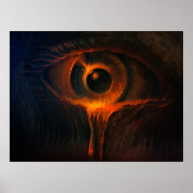 Autmnal sunset eclipse with volcano tears poster (Front)