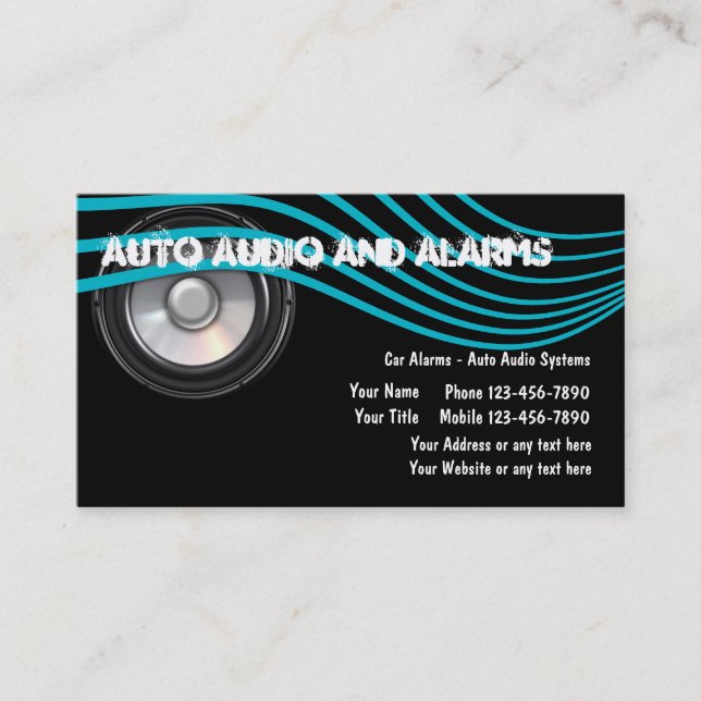Auto Audio And Alarms Business Cards (Front)