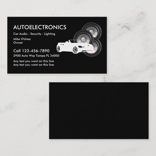 Auto Auto And Security Business Card (Front/Back)