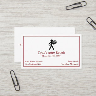 Auto Automotive Mechanic Repair Shop Business Card