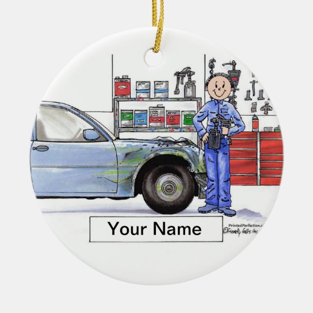 Auto Body - Male Ceramic Tree Decoration (Front)
