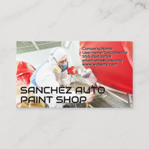 Auto Body Paint Garage Shop   Spraying Car Business Card