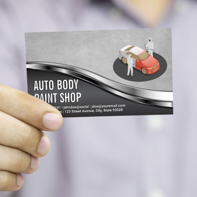 Auto Body Paint Garage Shop | Workers Business Card (Creator Uploaded)