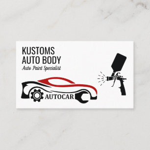 Auto Body Paint Services   Car Repair Business Card