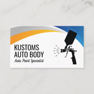 Auto Body Paint Services   Spray Gun Business Card