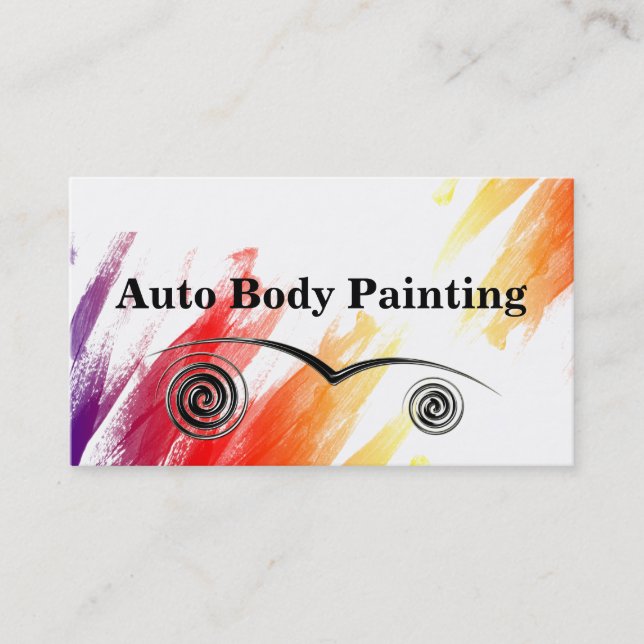 Auto Body Painting Business Cards (Front)