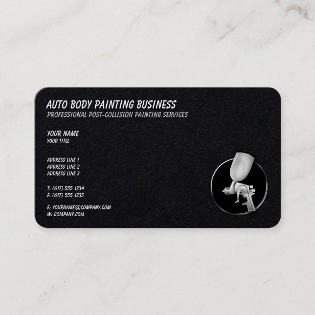 Auto Body Painting | Cool Business Card (Front)