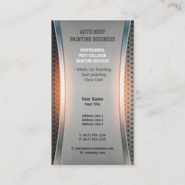 Auto Body Painting | Modern Business Card (Front)