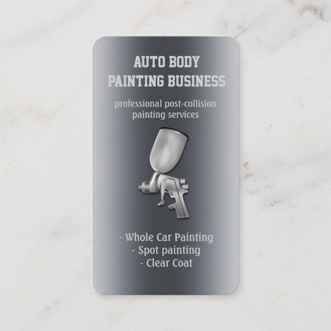 Auto Body Painting | Modern Business Card (Front)