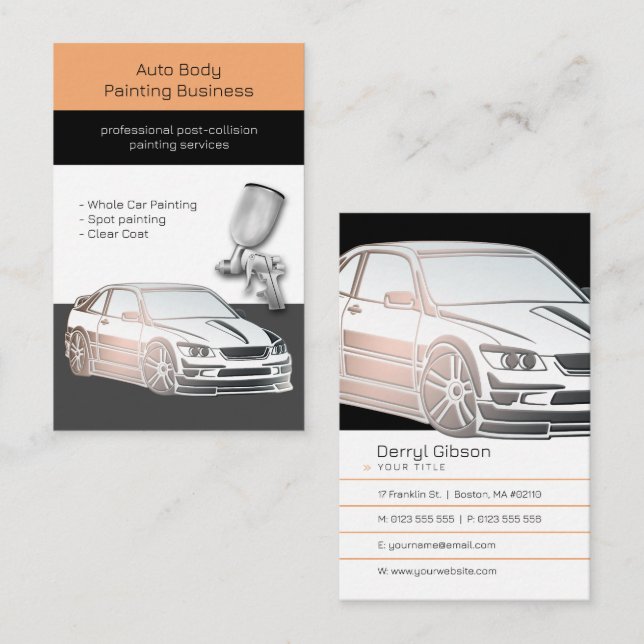 Auto Body Painting | Modern Business Card (Front/Back)