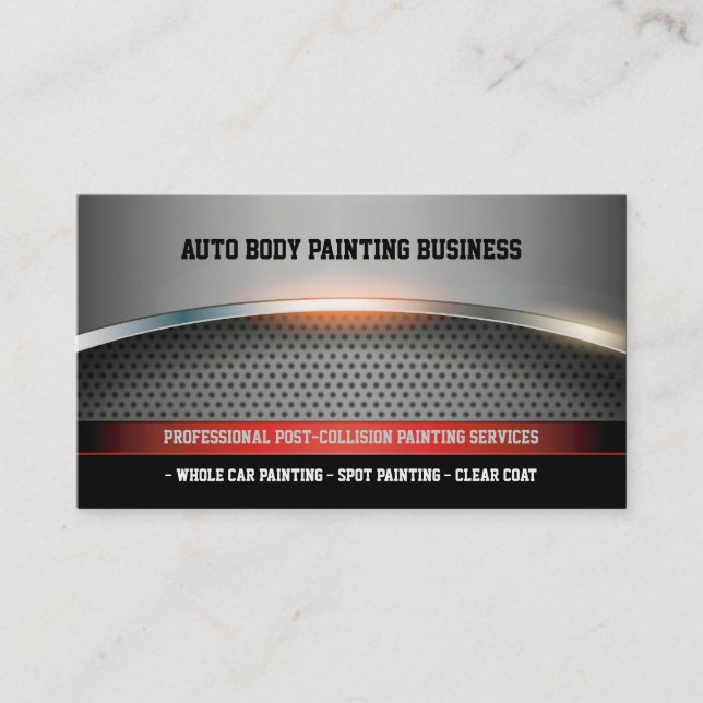 Auto Body Painting | Modern Business Card (Front)
