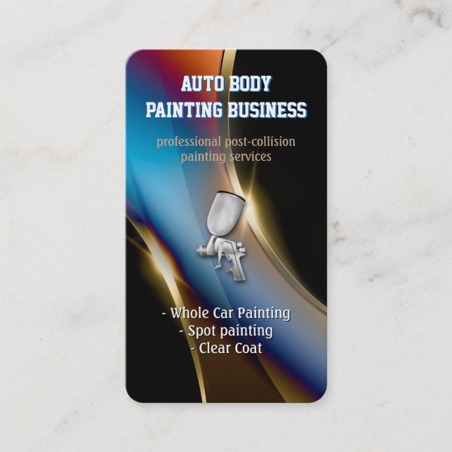 Auto Body Painting | Modern Business Card (Front)
