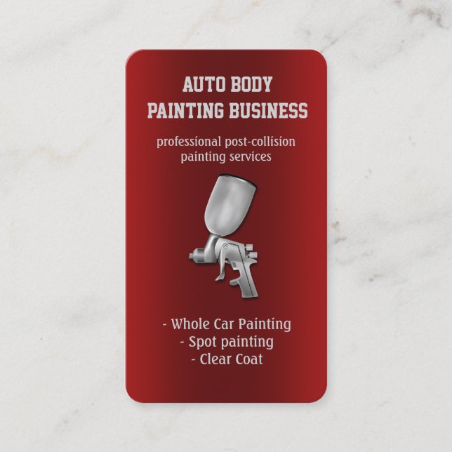 Auto Body Painting | Modern Business Card (Front)