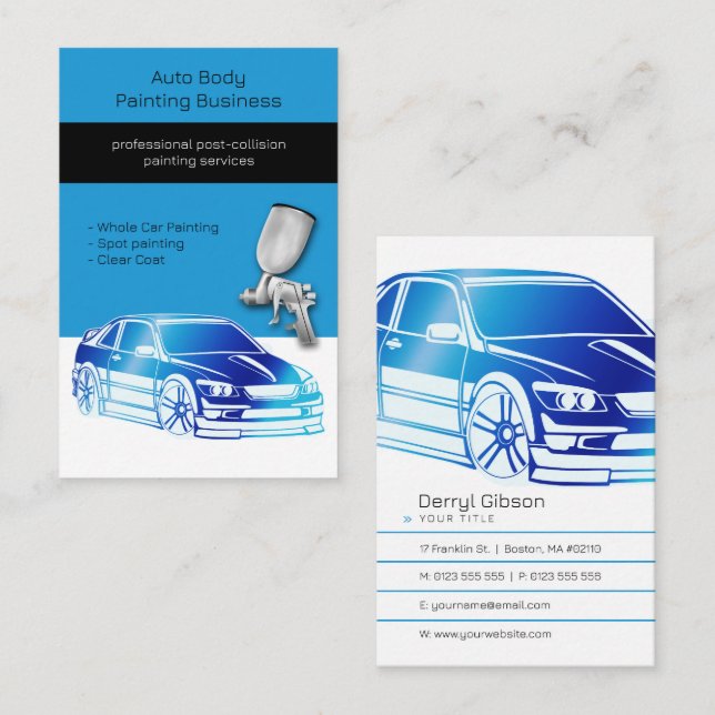 Auto Body Painting | Modern Business Card (Front/Back)