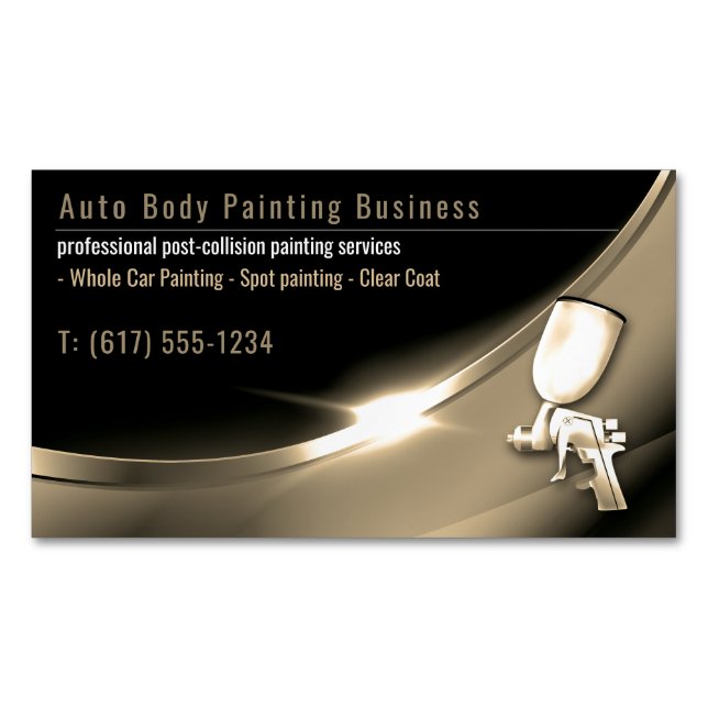 Auto Body Painting | Modern Professional Magnetic Business Card (Front)