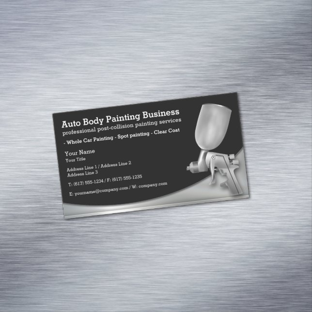 Auto Body Painting | Modern Professional Magnetic Business Card (In Situ)
