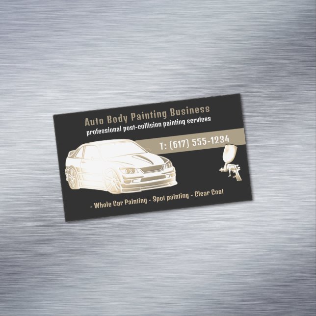 Auto Body Painting | Modern Professional Magnetic Business Card (In Situ)