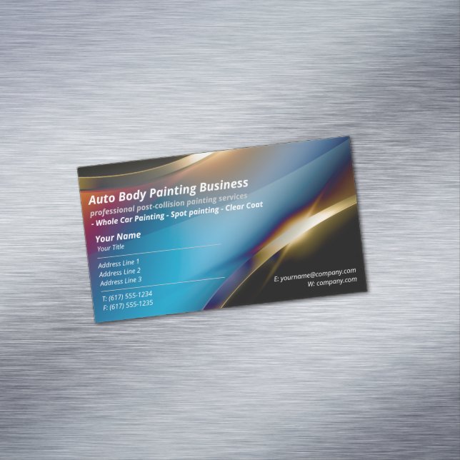 Auto Body Painting | Modern Professional Magnetic Business Card (In Situ)