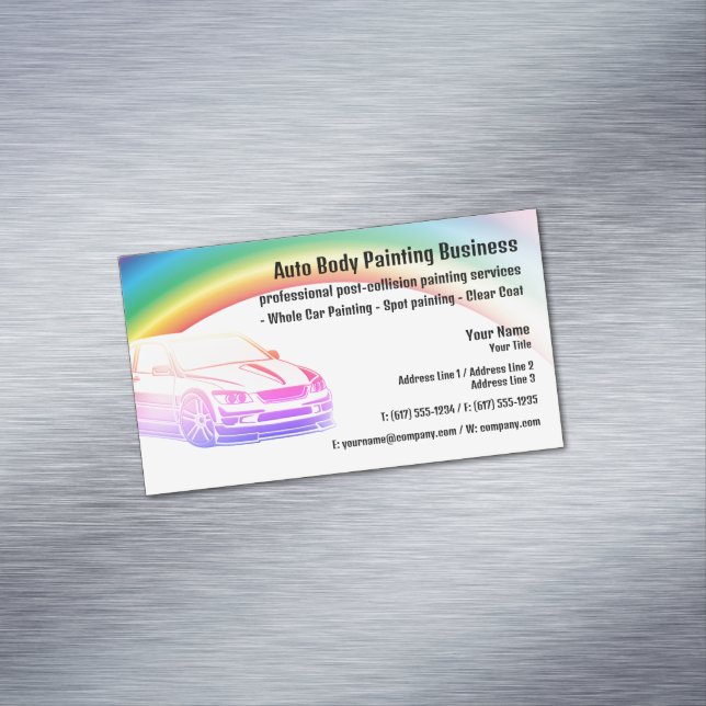 Auto Body Painting | Modern Professional Magnetic Business Card (In Situ)