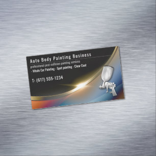 Auto Body Painting   Modern Professional Magnetic Business Card