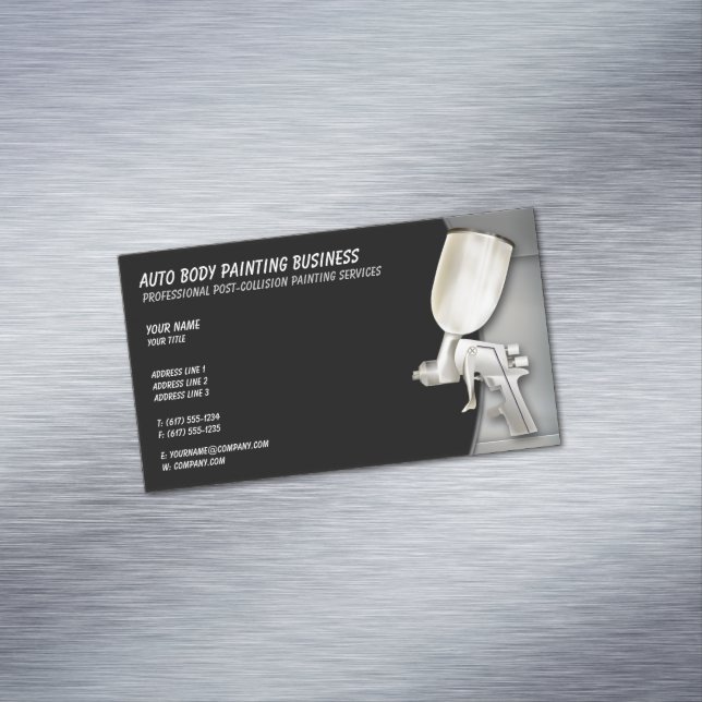 Auto Body Painting | Modern Professional Magnetic Business Card (In Situ)