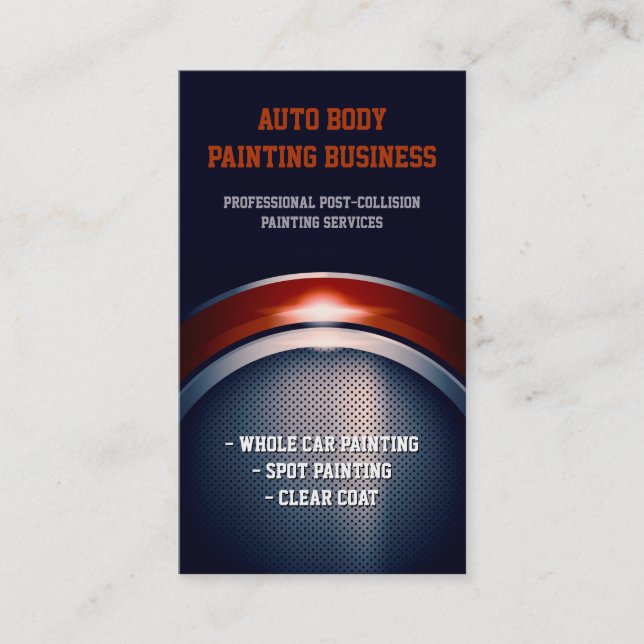 Auto Body Painting | Professional Business Card (Front)
