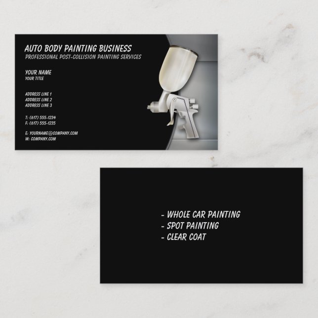 Auto Body Painting | Professional Business Card (Front/Back)