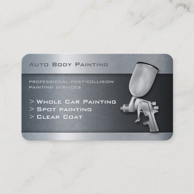 Auto Body Painting | Professional Business Card (Front)