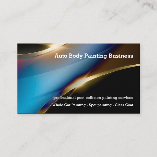 Auto Body Painting | Professional Business Card (Front)