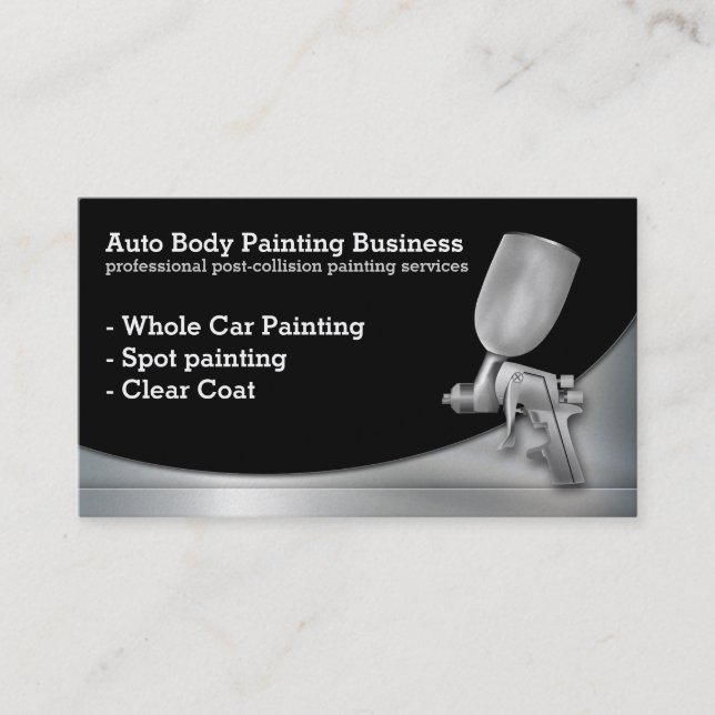 Auto Body Painting | Professional Business Card (Front)