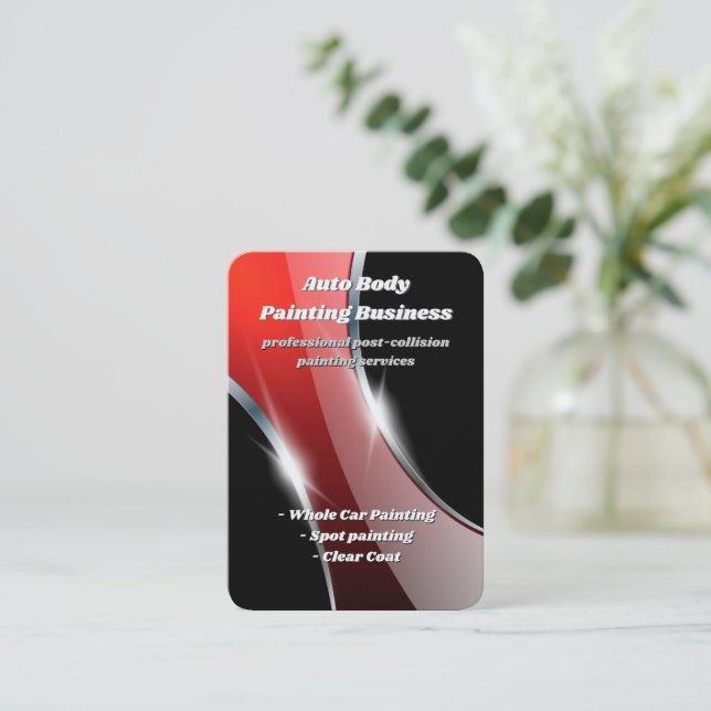 Auto Body Painting | Professional Business Card (Standing Front)