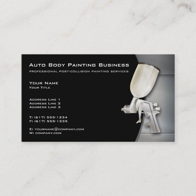 Auto Body Painting | Professional Business Card (Front)