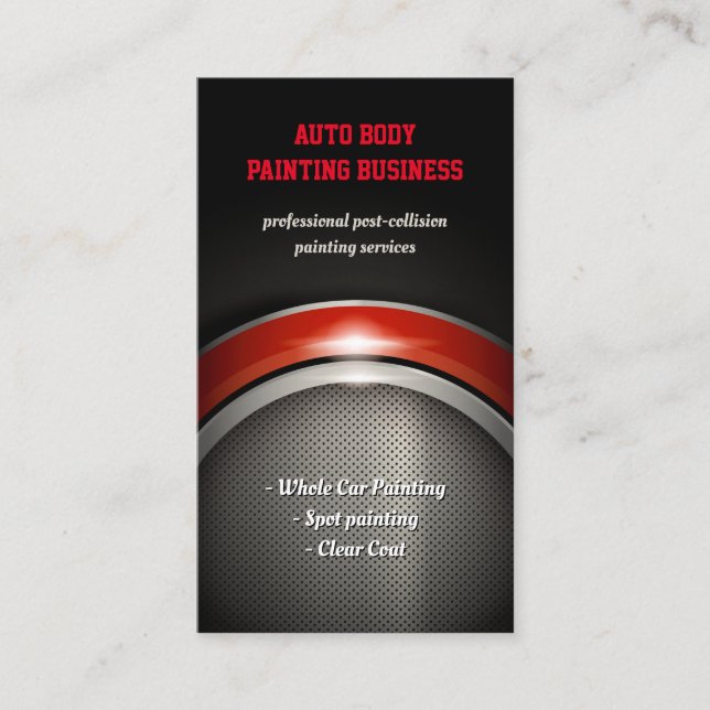 Auto Body Painting | Retro Cars Business Card (Front)
