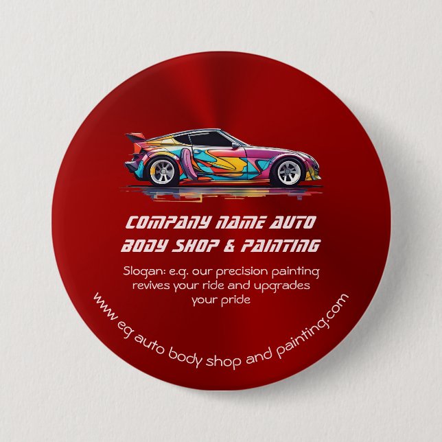 Auto body shop and precision painting 7.5 cm round badge (Front)