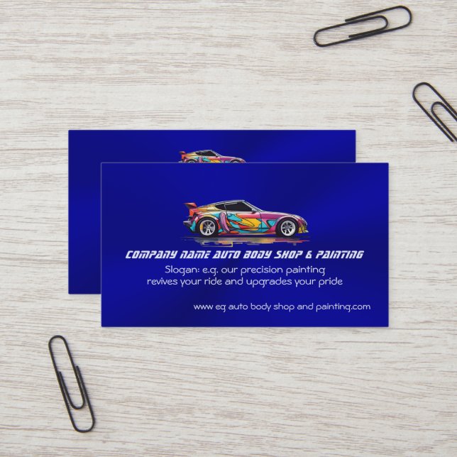 Auto body shop and precision painting business card (Front/Back In Situ)