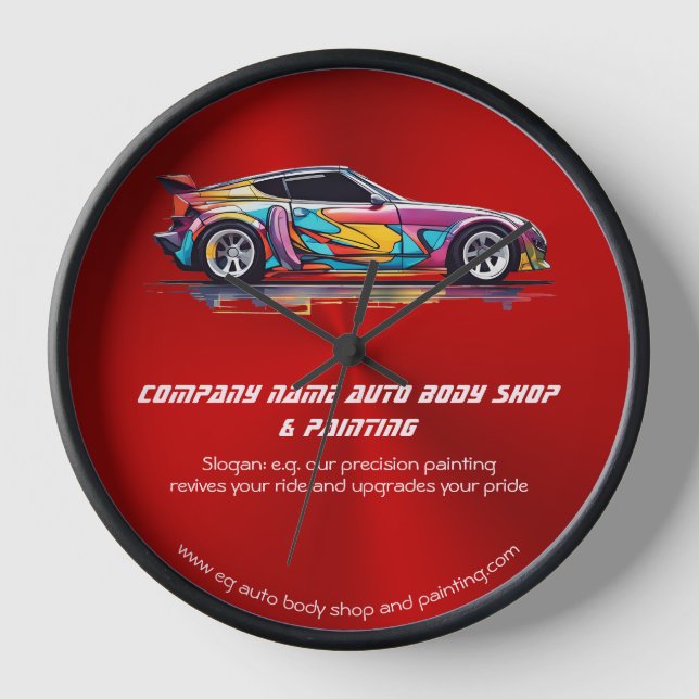 Auto body shop and precision painting clock (Front)