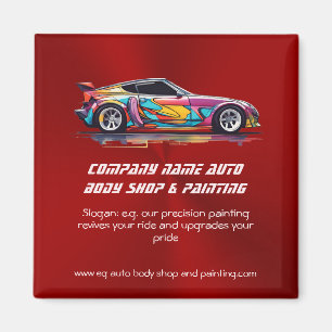 Auto body shop and precision painting magnet